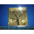 Haonai 210818 glass tempered plate with gold color,square tempered plate.